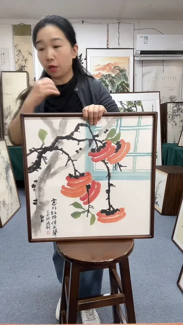 国画尺寸52*52实木画框京东包邮手绘