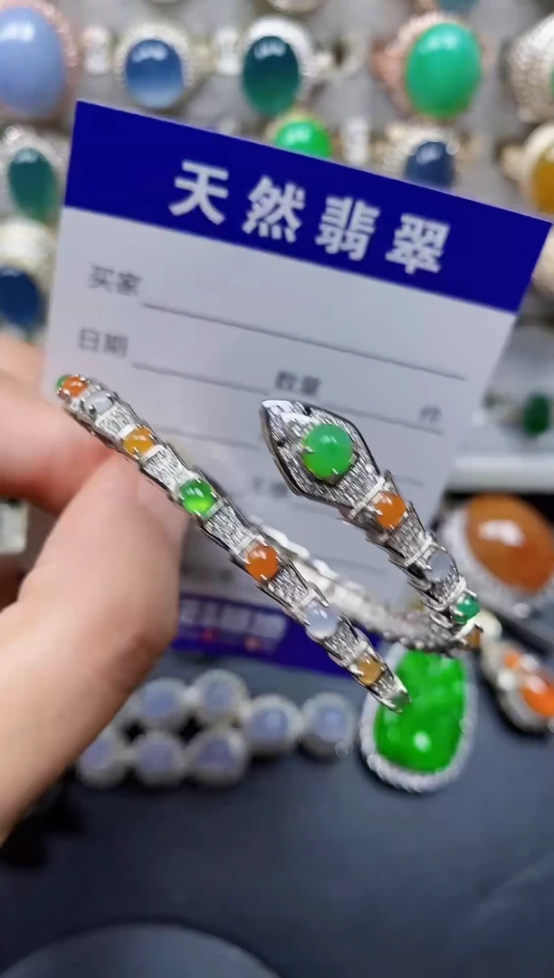 银S925镶嵌戒指翡翠289