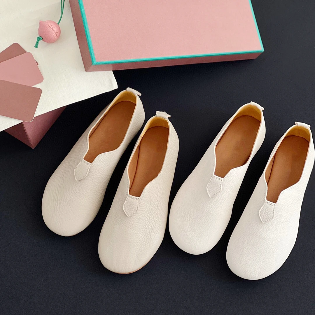 LP休闲懒人鞋一脚蹬玛丽珍女鞋软底真皮舒适女单鞋久穿不累轻奢鞋