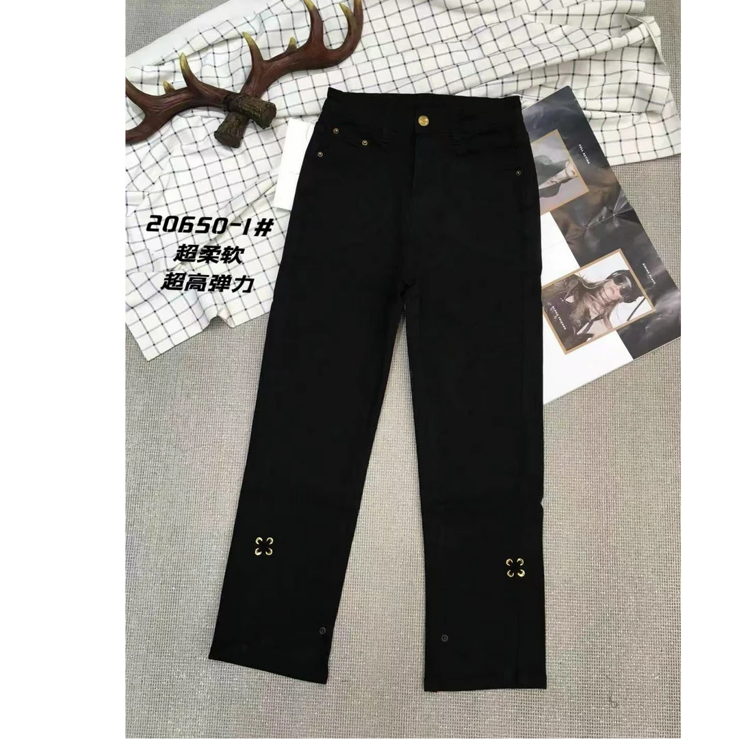 玲玲服饰·【20650】弹力烟管直筒牛仔裤