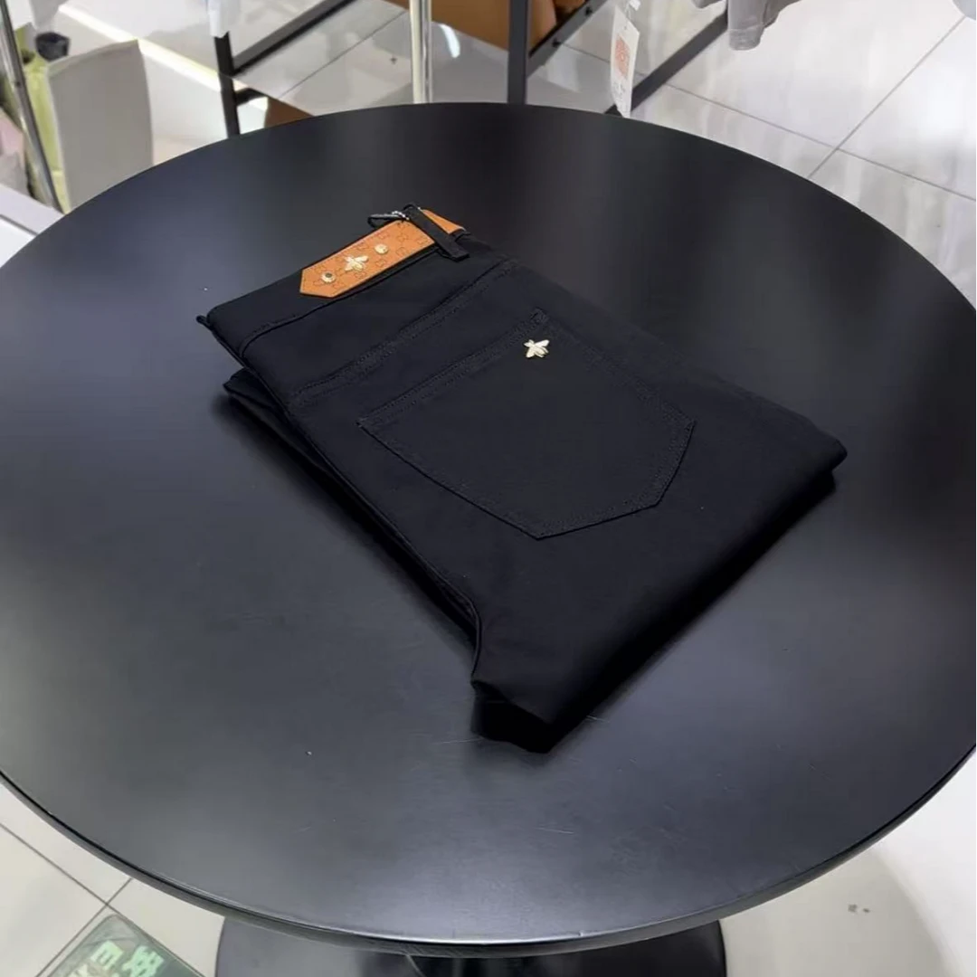 男士2025春夏新款时尚百搭商务黑色弹力休闲裤