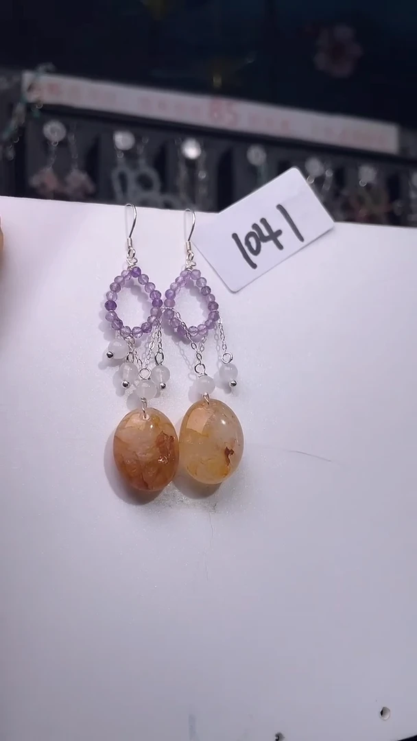 未镶嵌耳饰发晶喜欢拍