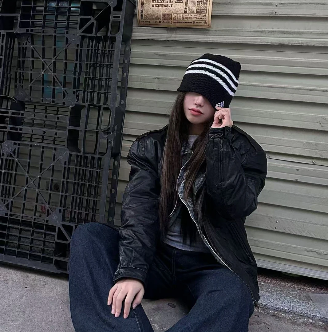 【燃】古着西服VINTAGE小众设计款古着孤品皮衣男女同款