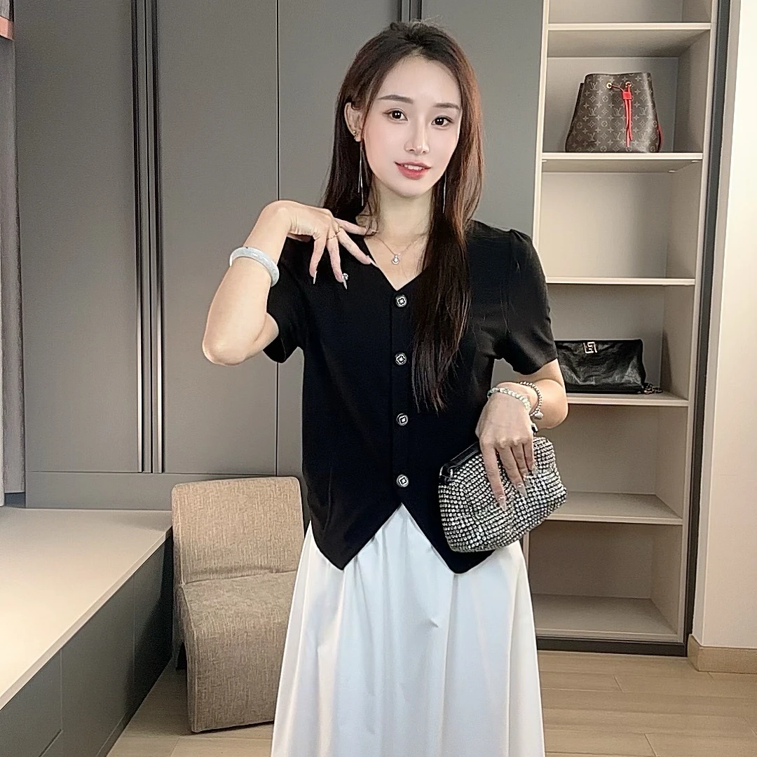 【现货】 "一扣随心" 上衣T 恤深圳南油轻奢重工原创设计短袖