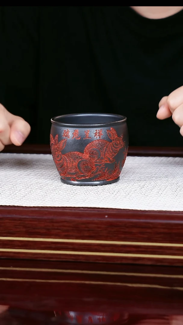 茶杯紫砂宜兴原矿紫砂