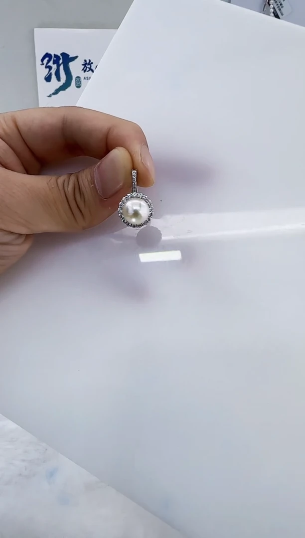 银S925镶嵌淡水珍珠DA曼塔珍珠吊坠9-10 b498