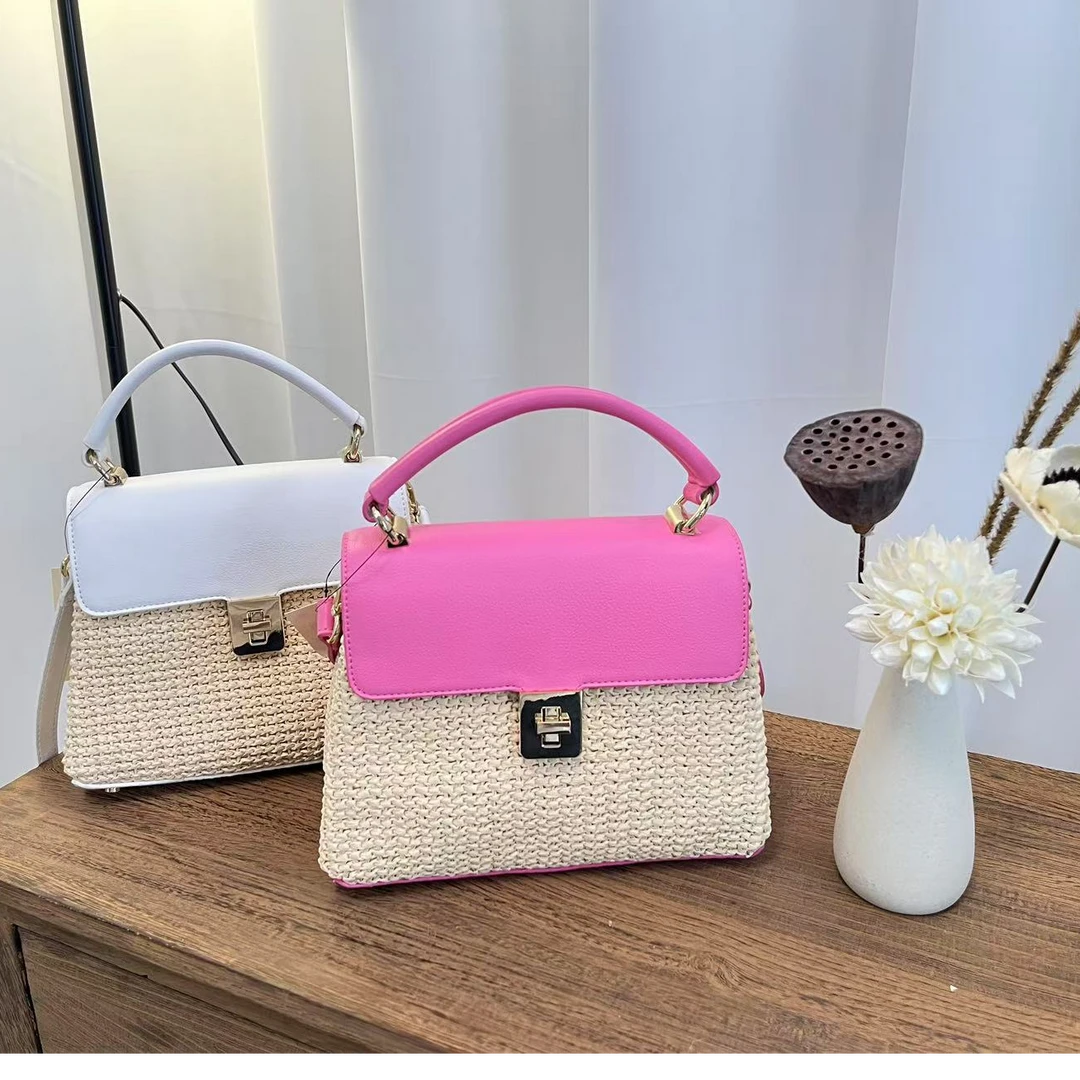 小众女款撞色编织休闲包