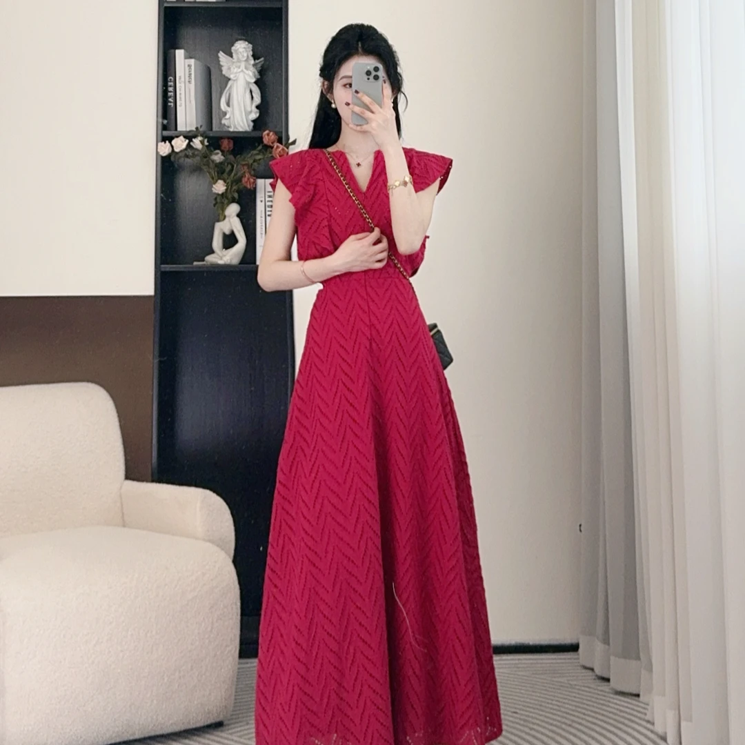 年终请沧【巴黎诗集】25夏季收官式轻熟收腰气质连衣裙 00056 QC