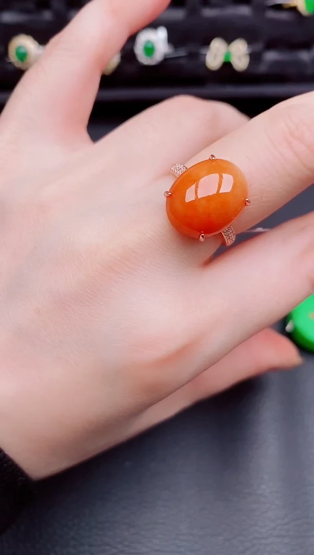 【闪购商品】翡翠戒指银S925镶嵌天然a货翡翠146