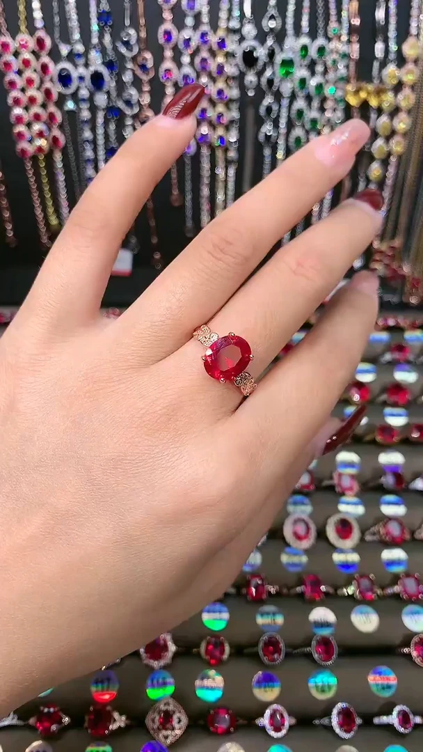 【闪购商品】红宝石戒指银S925镶嵌9.11