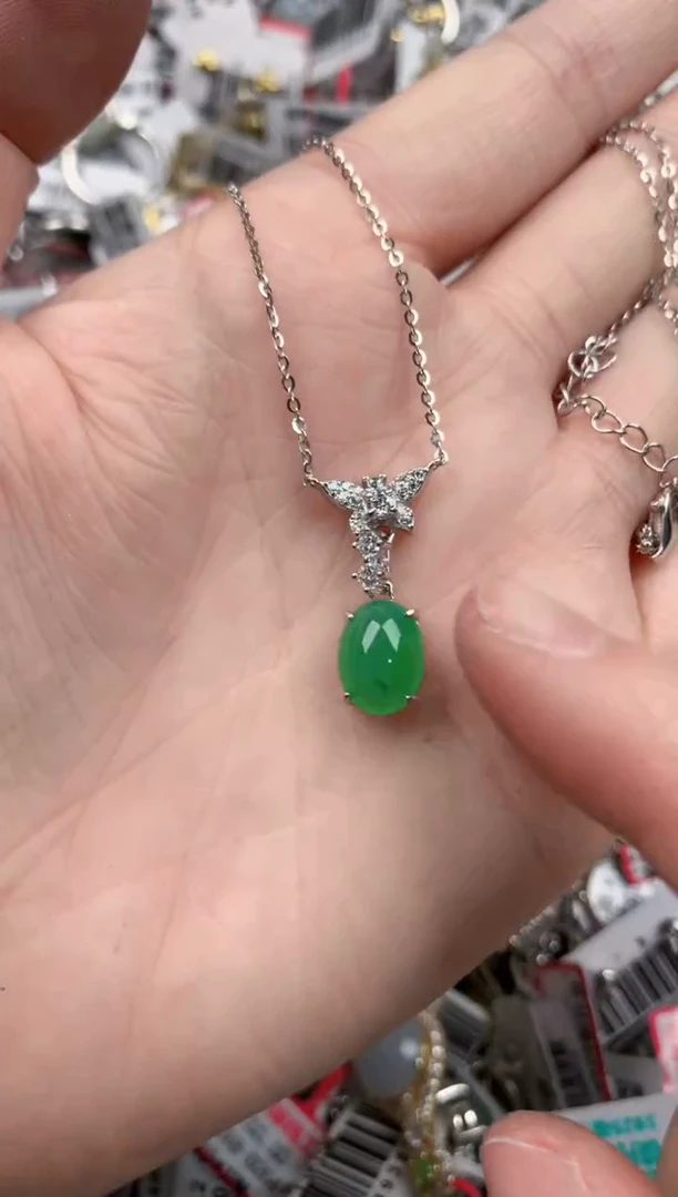 银S925镶嵌戒指翡翠8888      3