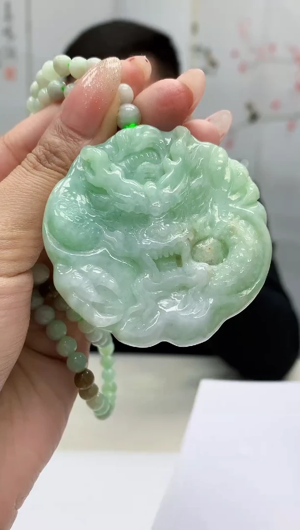 【闪购商品】定制翡翠未镶嵌5152MM-毛货挂件47赠珠链