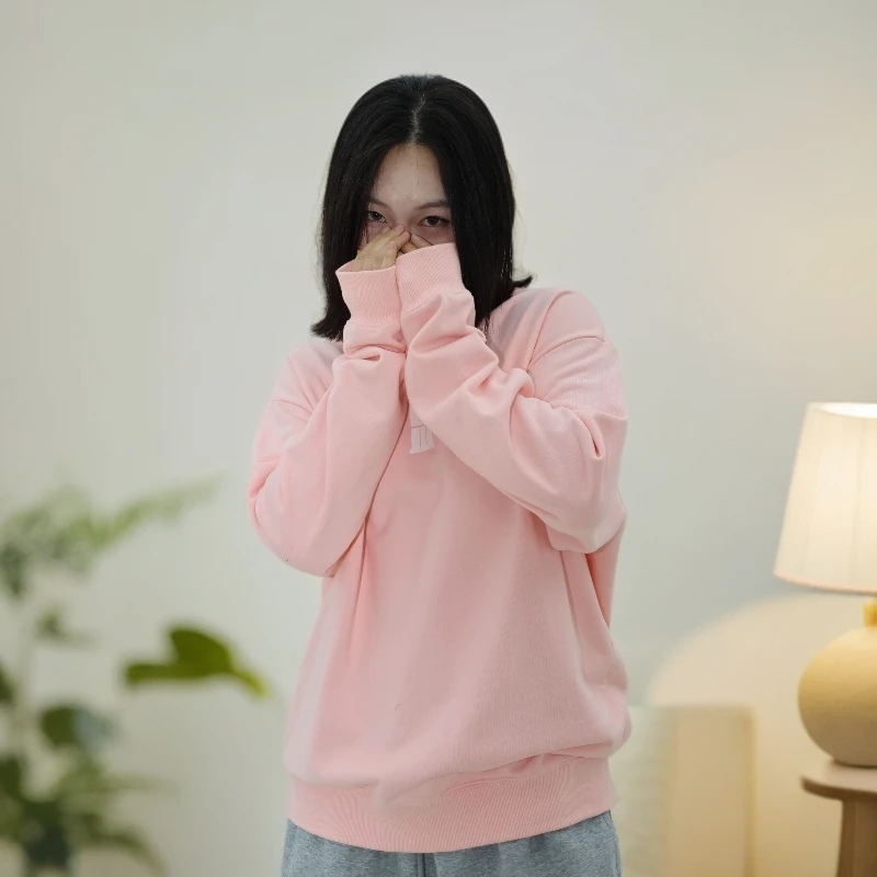 印花加绒加厚女碎花珍珠卫衣春秋上衣百搭秋季HYE（孤品）仅此一件