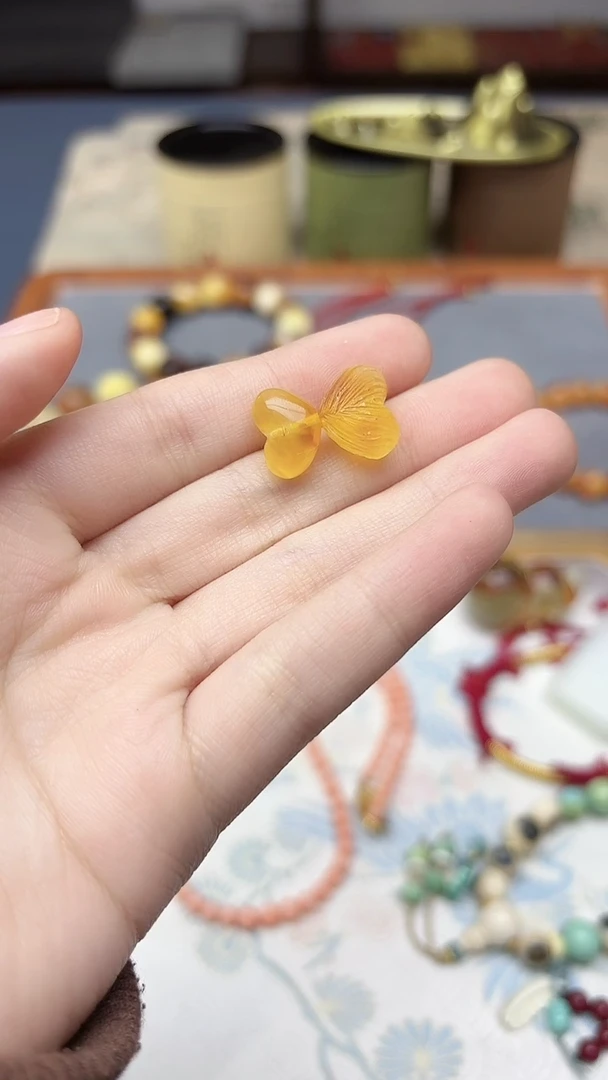 裸石蜜蜡未镶嵌蜜蜡屁桃一套GW