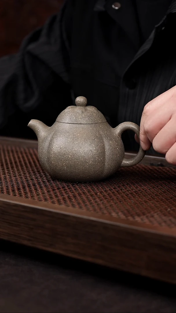 【闪购商品】紫砂茶壶青段瓜菱{不挑刻绘}