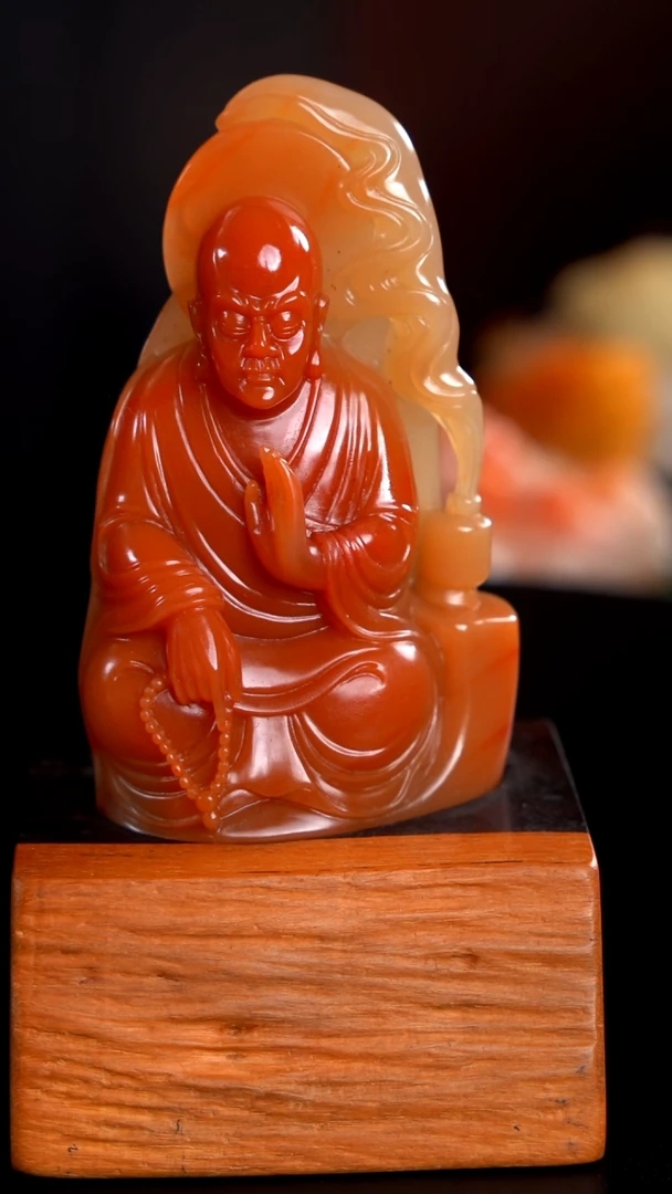 寿山石山***峰国锋 大师罗汉摆件