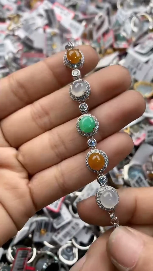 银S925镶嵌戒指翡翠14-14    6