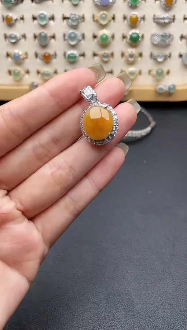 翡翠戒指银S925镶嵌一物一证一礼盒