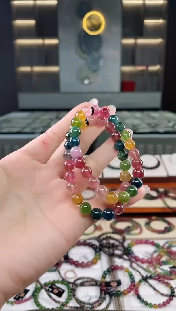 未镶嵌老矿碧玺单圈手串8mm+碧玺多样性发一条T