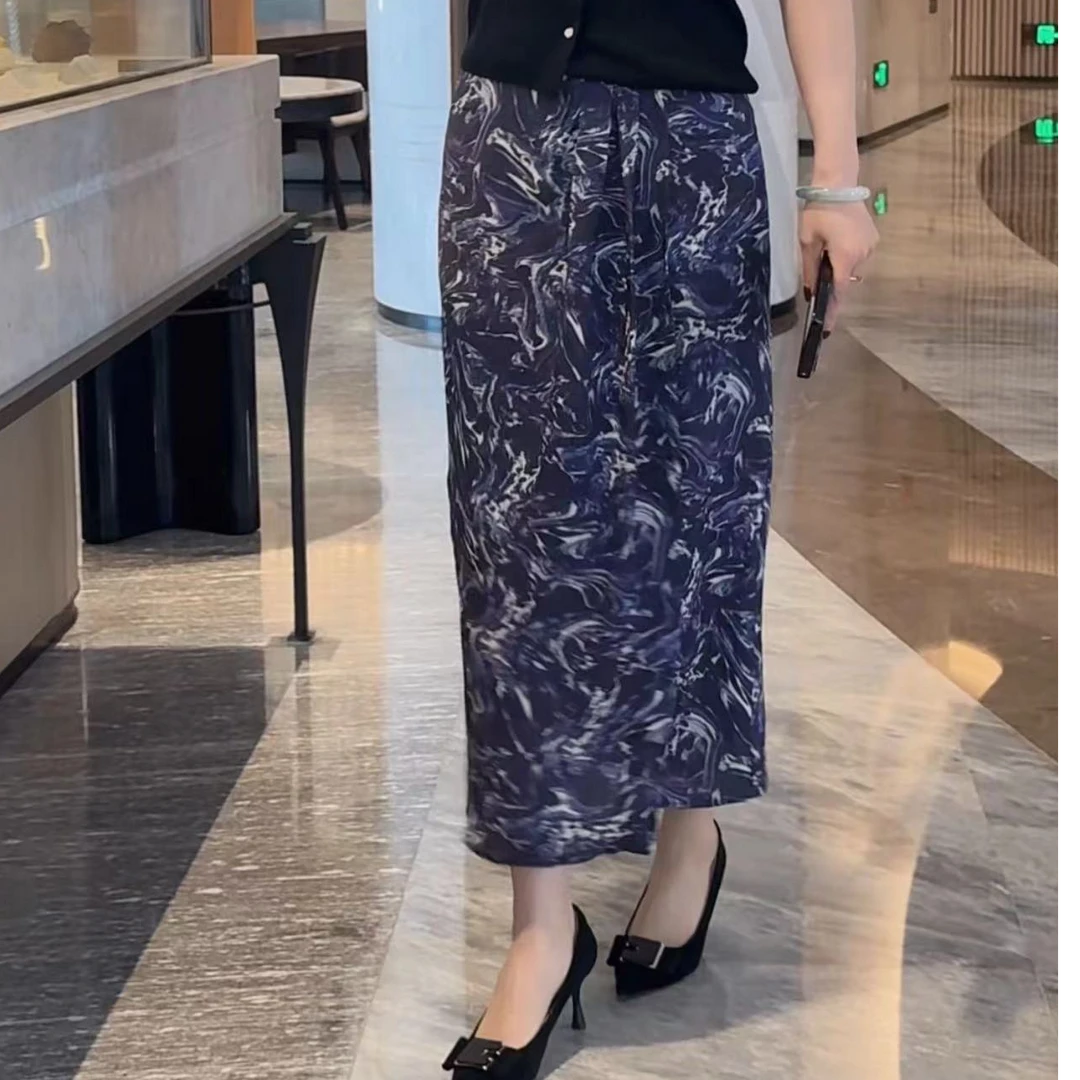 【诗菡服饰】2025夏季新款高级感满满女人味开叉裙时尚百搭半裙Q043