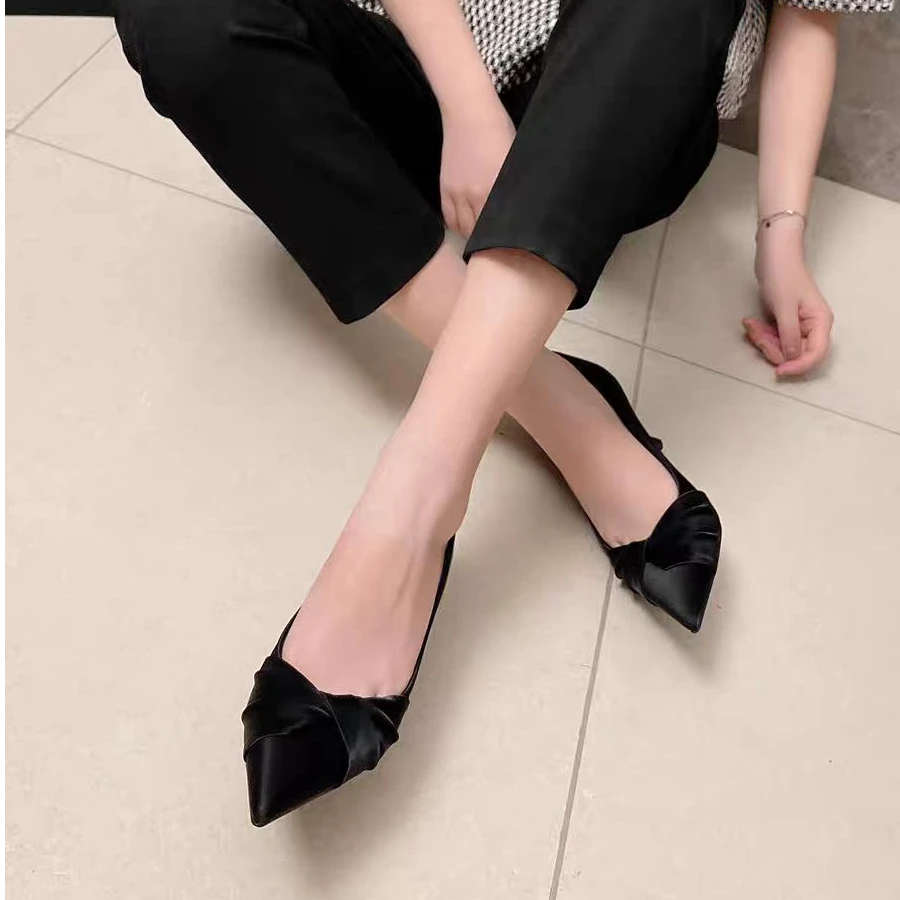 963-13 新款法式小跟气质细跟尖头百搭单鞋