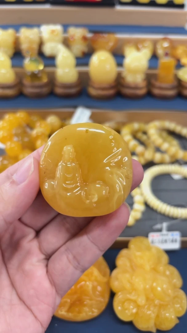 手串蜜蜡未镶嵌p60微瑕蜜蜡雕刻件 24.05克