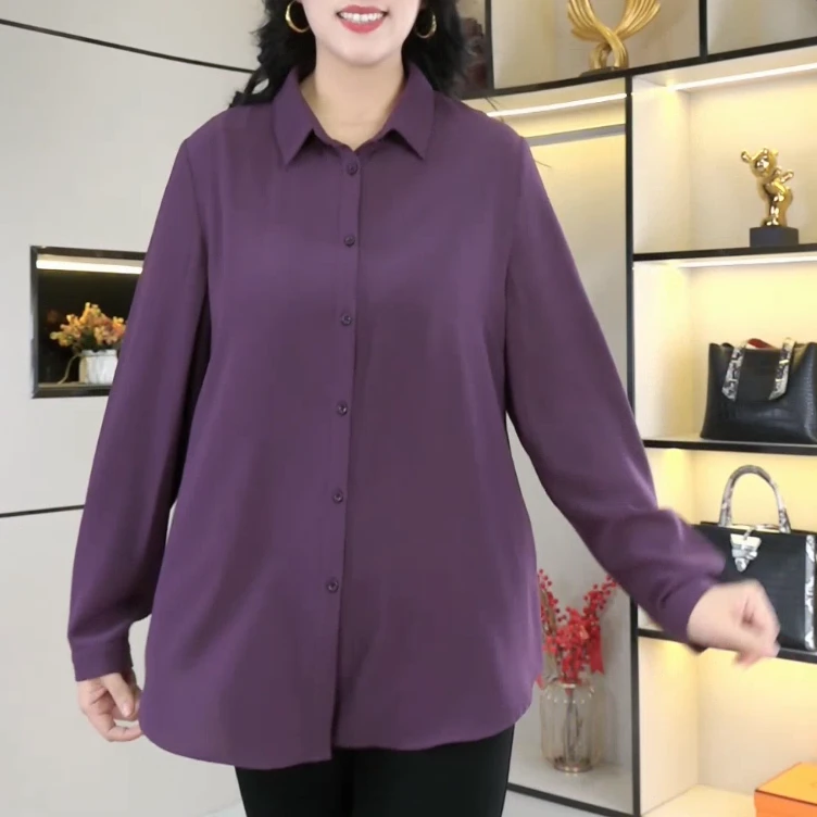 苏兰诺大码女装春季新款宽松遮肉衬衫高级显瘦百搭洋气减龄ZB6100