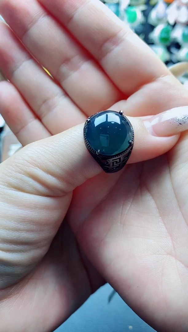 未镶嵌戒指翡翠珍****劲天然A货翡翠男戒