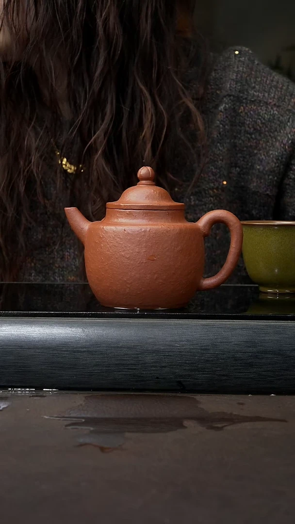 【闪购商品】紫砂茶壶笠帽宫灯 朱泥 270cc 033
