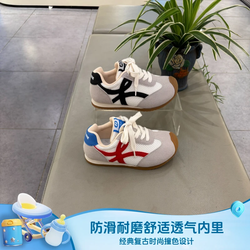 大1636东童鞋2025秋季透气舒适防滑平底学生运动休闲德训鞋阿甘鞋