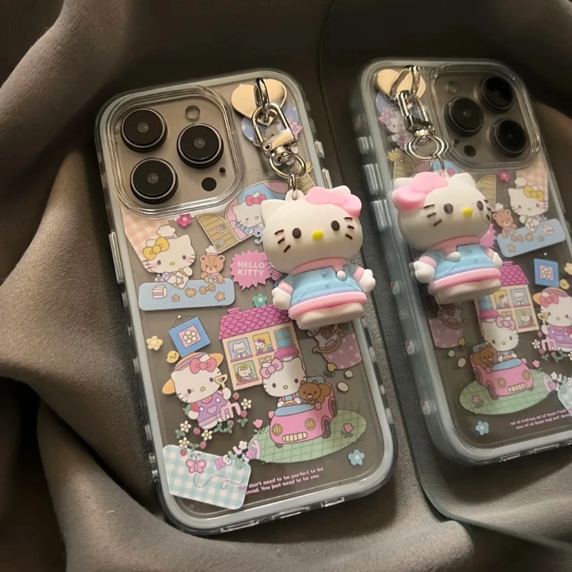 蓝框小猫开车烹饪适用苹果16promax手机壳iphone15pro防摔14pro新