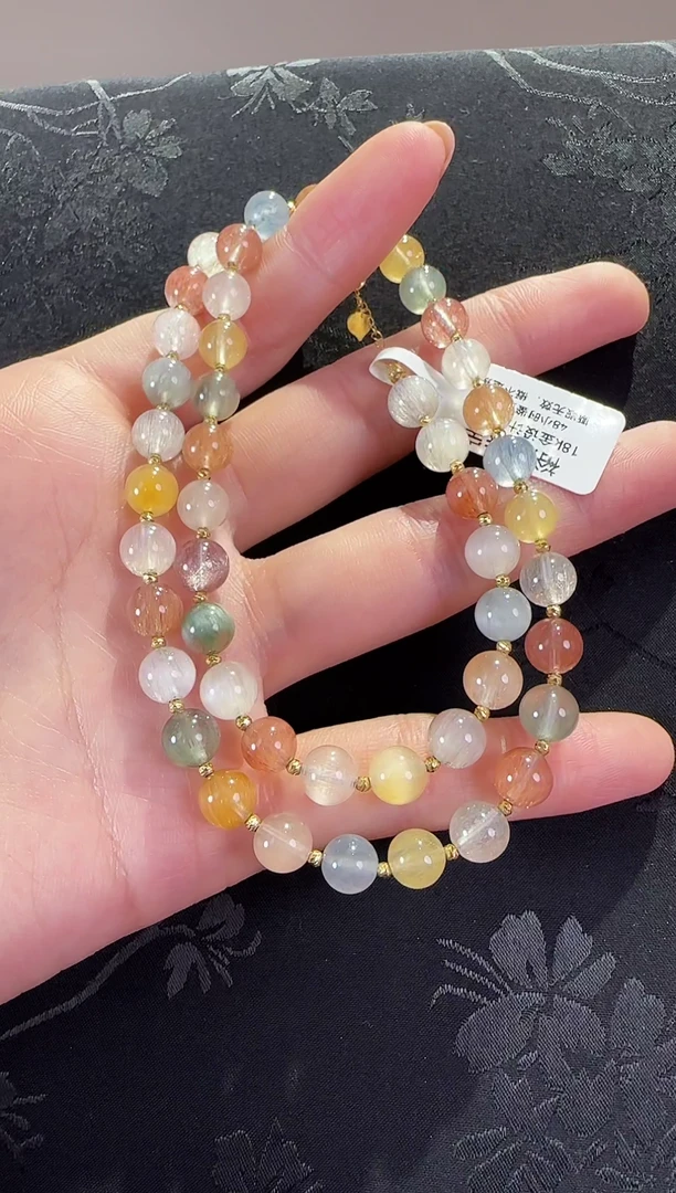 18K金镶嵌手串水晶项链