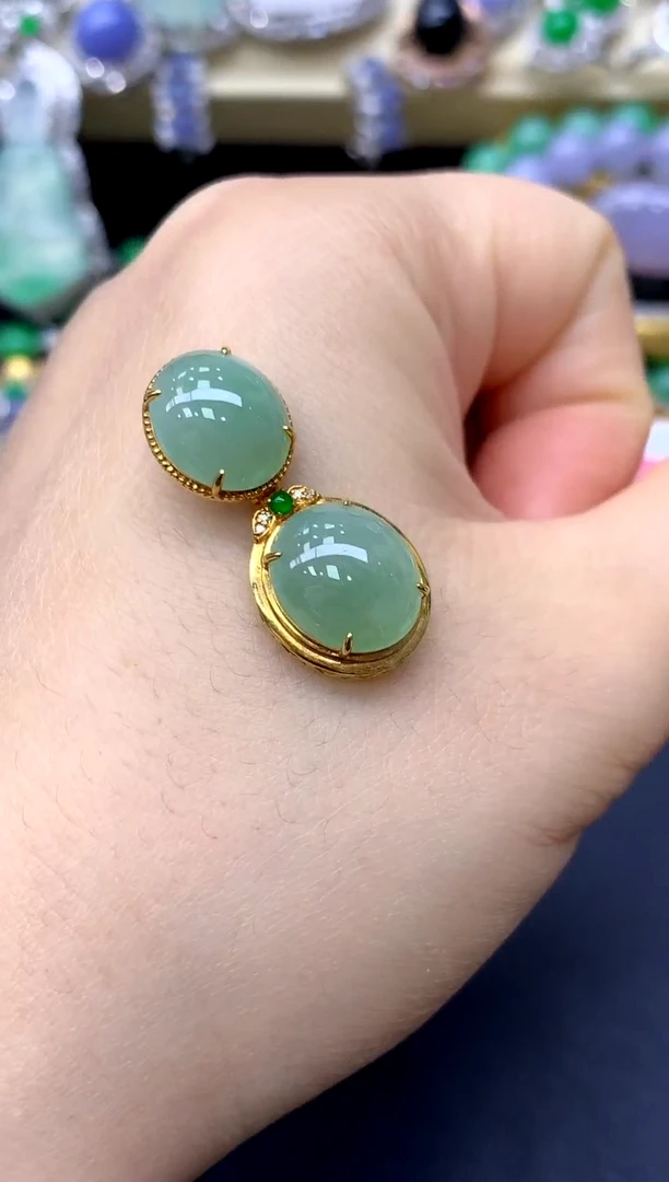 颈饰18K金镶嵌翡翠166-中国好珍宝