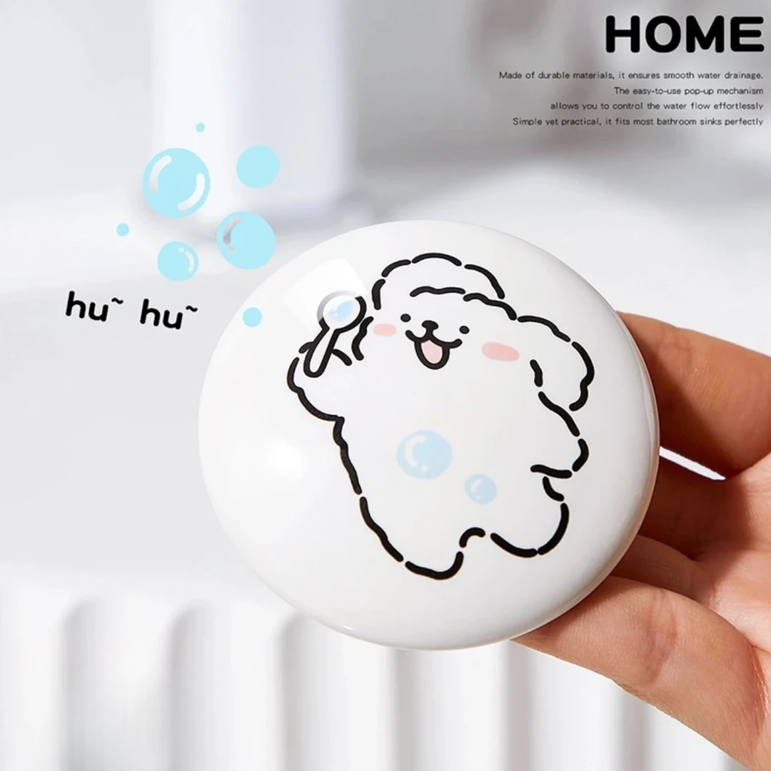 荞芬线条小狗洗脸盆卫生间洗手池漏水塞 水槽过滤网下水器弹跳芯