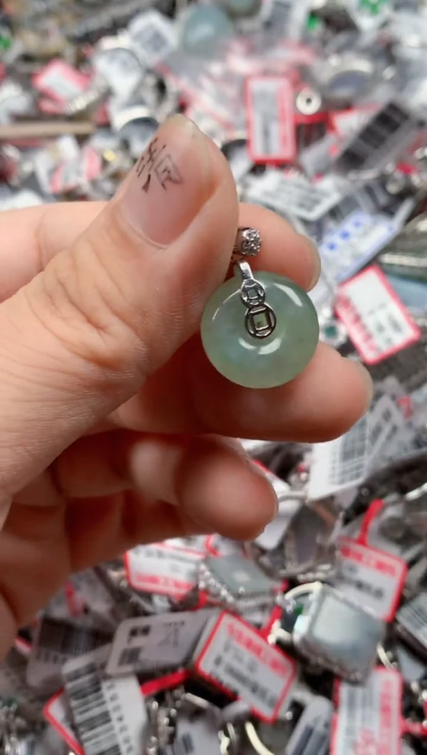 银S925镶嵌戒指翡翠天然A货缅甸翡翠