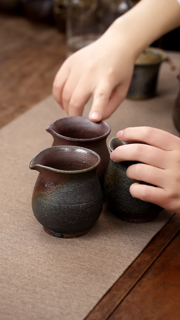 茶壶紫砂柴烧束口公道杯随机瑕疵