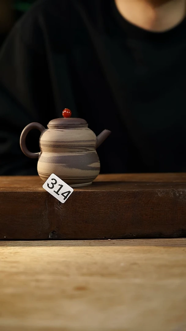 瓷片设计师手作！！落单设计师系列！！绞胎福禄壶