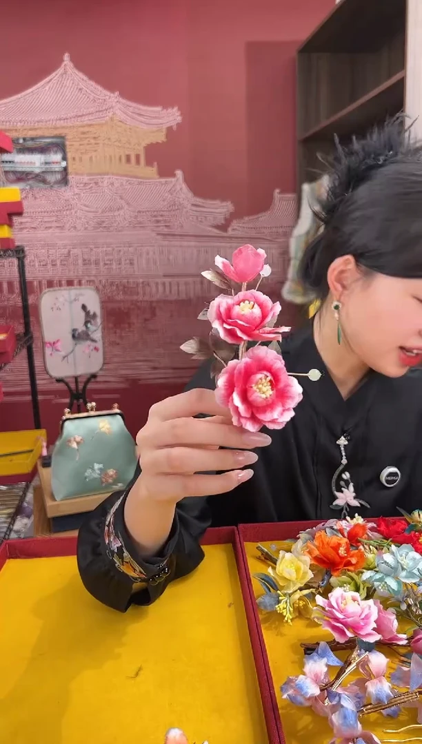 【闪购商品】刺绣非遗绒花（发饰）