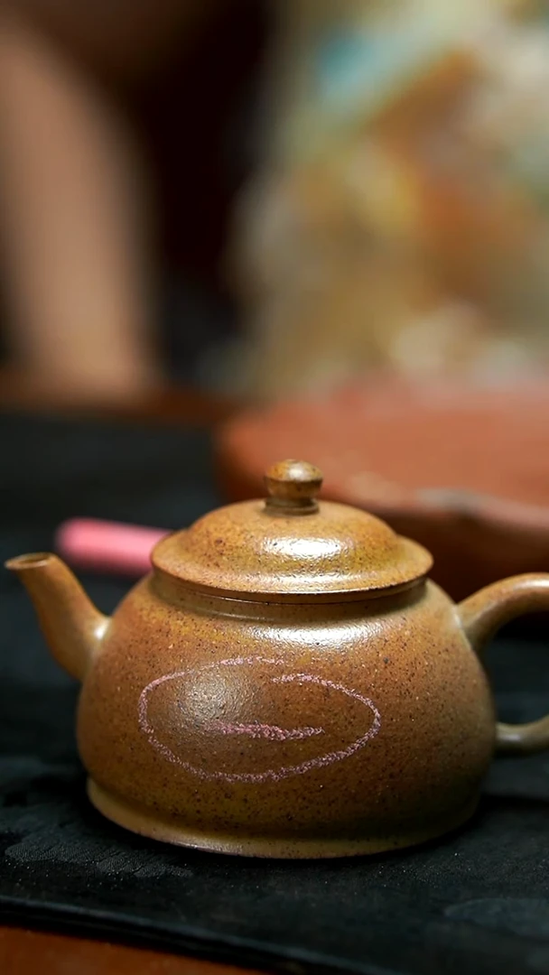 茶壶紫砂落**飞柴烧半月壶微瑕