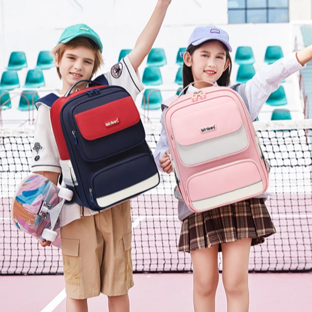 【阳光8点-宾比】3-6年级英伦风新款学生超轻护脊减负防水书包#3678