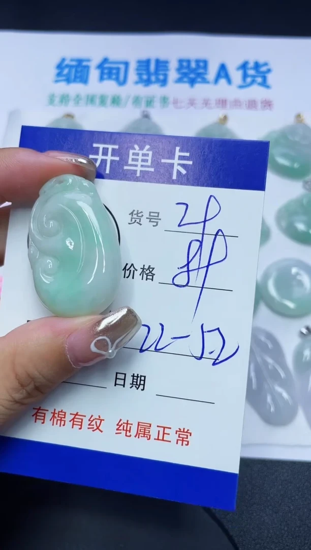 翡翠未镶嵌吊坠(赠链)29