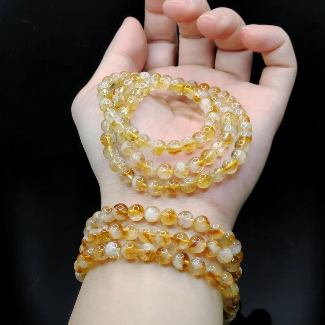 【老三珠宝】黄塔晶三圈手串J6【多样性发其一】约6mm