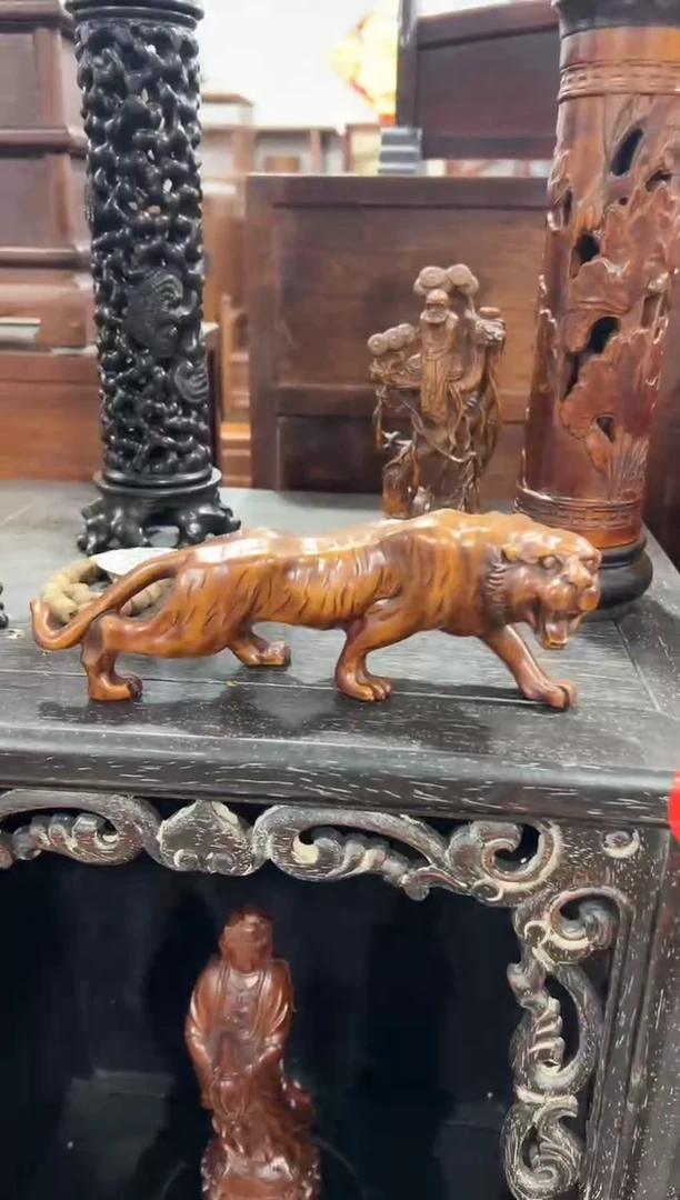 黄杨木动物摆件1