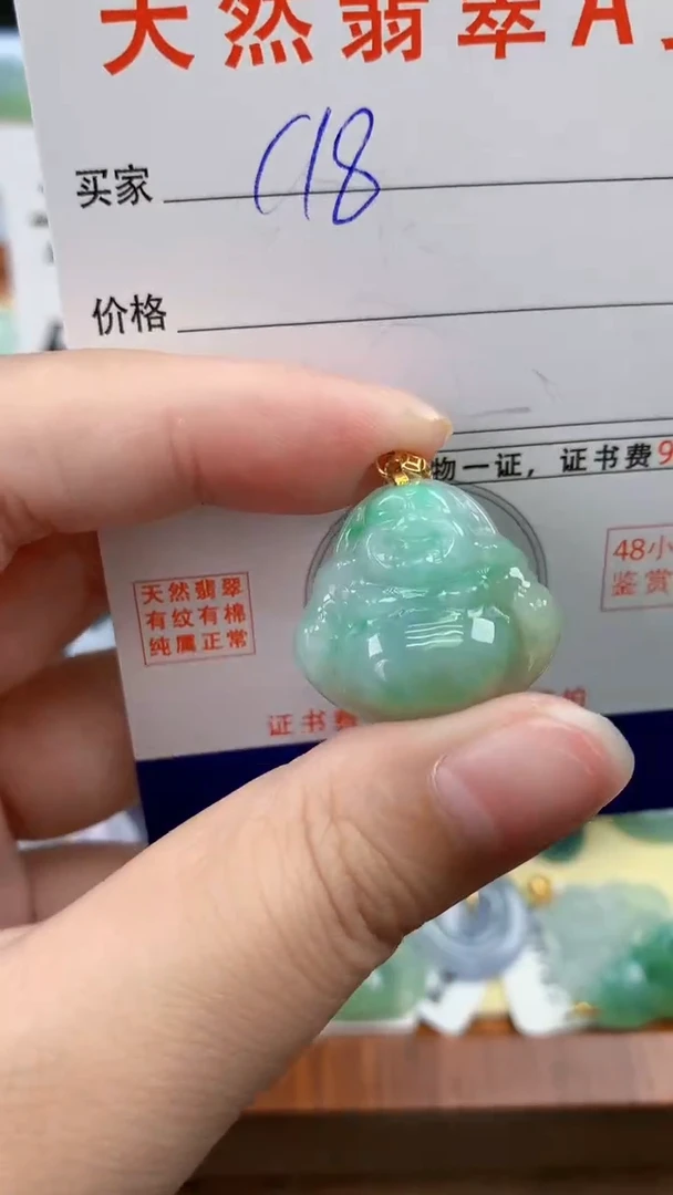 颈饰未镶嵌翡翠天然A货翡翠挂件