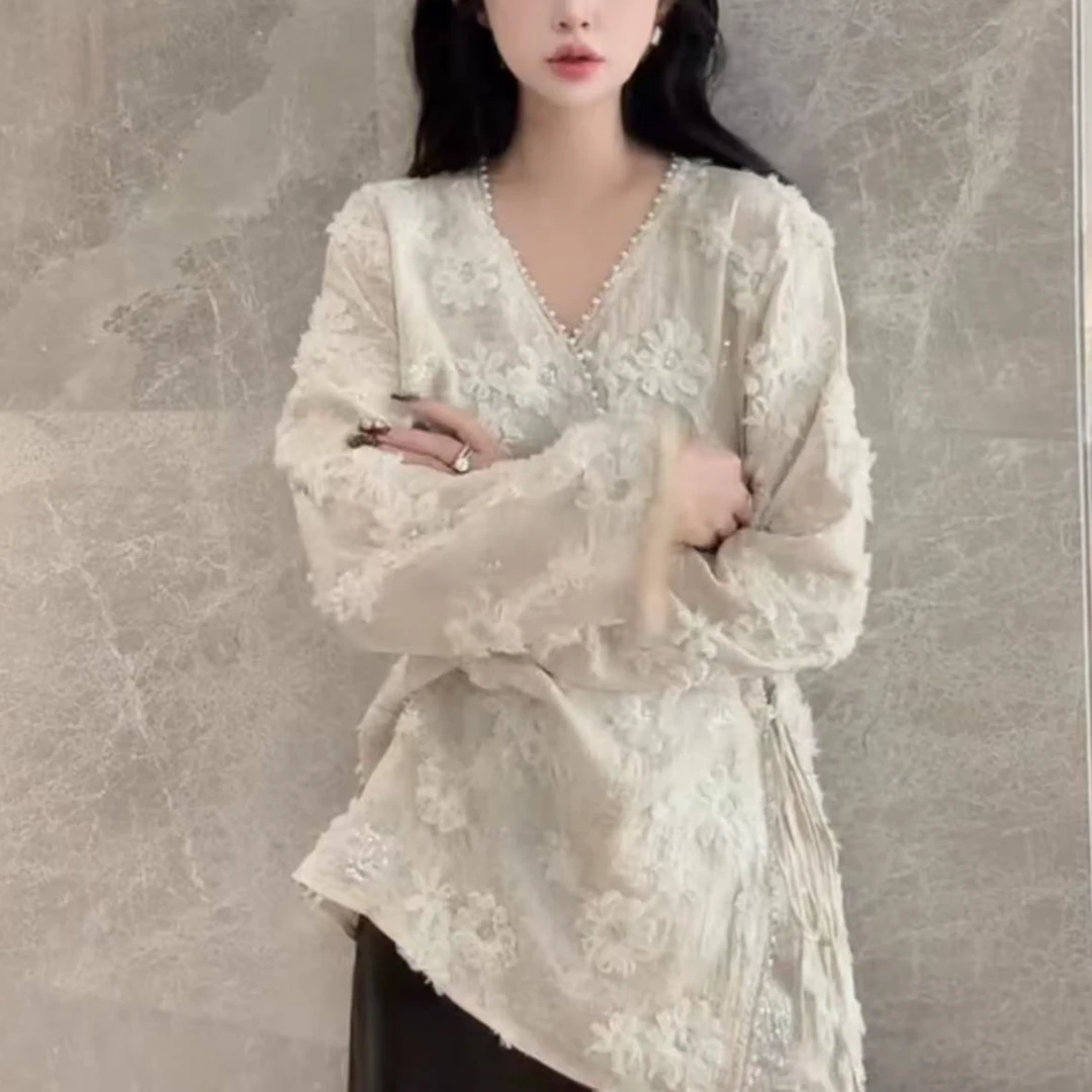 欧货新款时尚刺绣小衫3866（不能机洗凉水手洗）