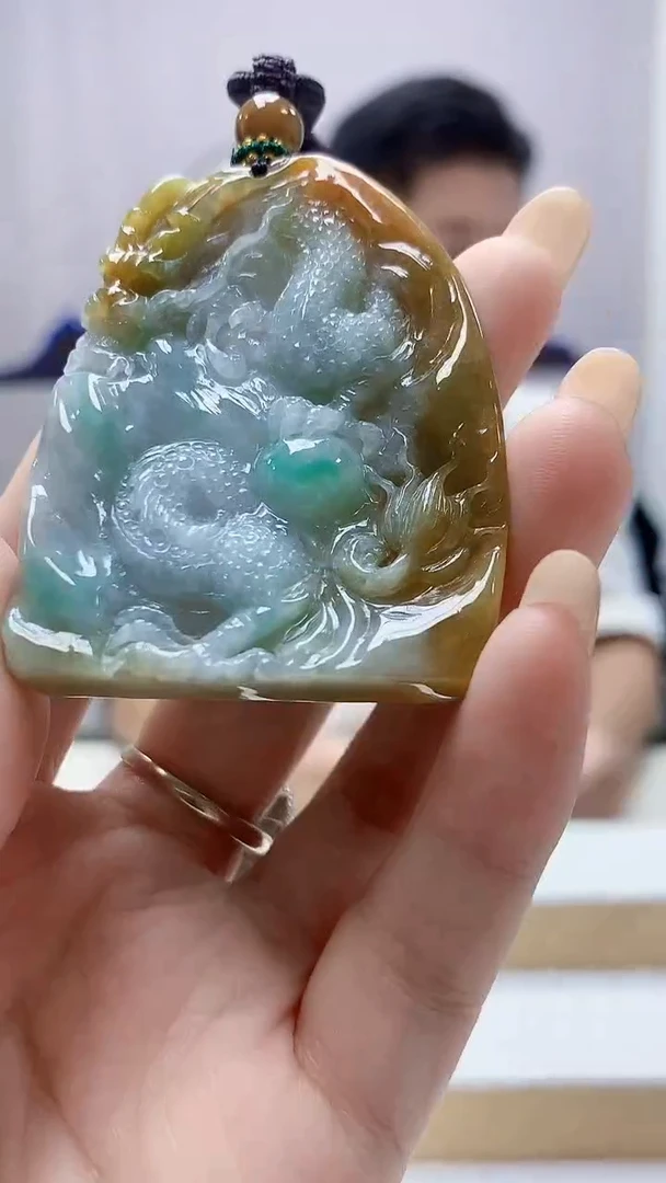 未镶嵌定制翡翠4917DD-毛货挂件39