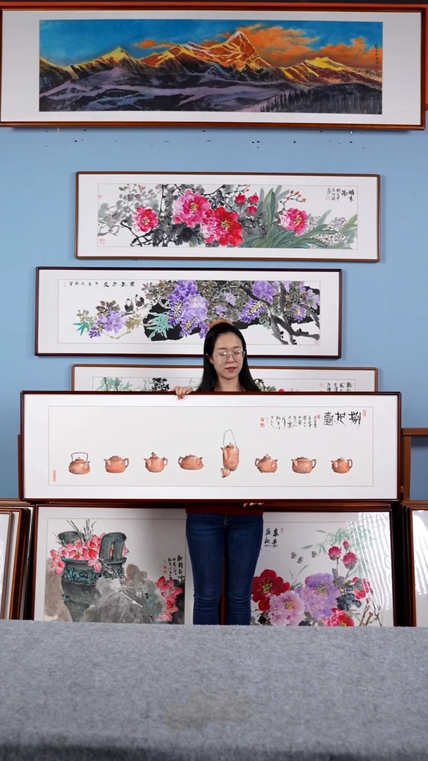 【闪购商品】国画阿里丁《捌把壶》含框162*47