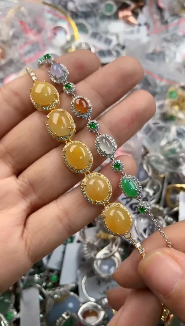 银S925镶嵌戒指翡翠2222----10