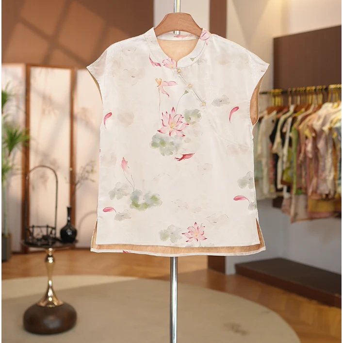 【玉莲】新中式百搭休闲时尚新款气质玉莲衬衫