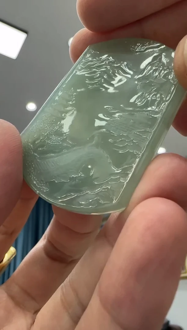 颈饰未镶嵌翡翠天然翡翠A货孤品一件